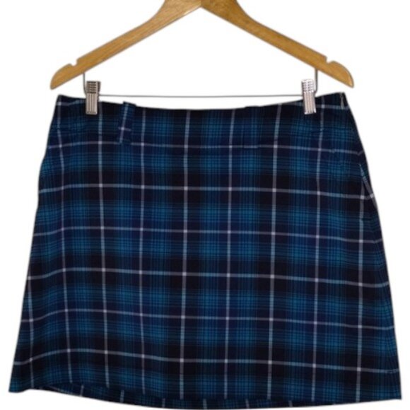 Nike blue plaid mini short skirt size 12 - Picture 2 of 7